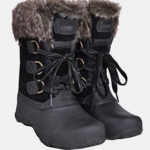 Khombu Slope women’s Black Winter fur cuff Boots size 11